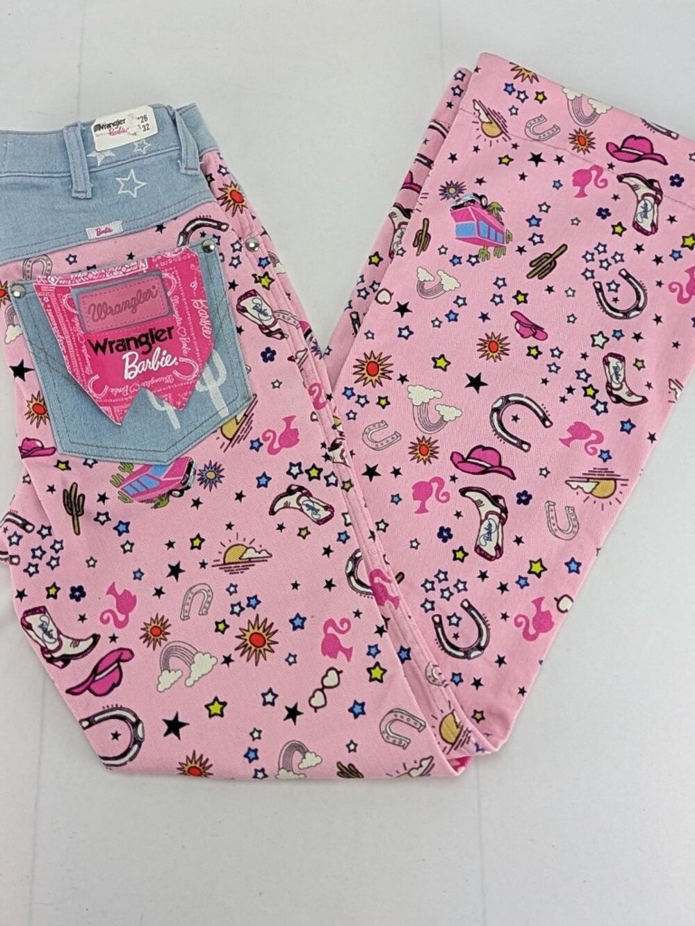 Wrangler Barbie Jeans Womens 26/32 High Rise Trouser Pink Cowboy Western New Tag